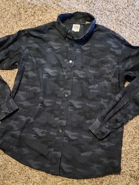 Cinch Men's Black & Charcoal Camo Button-Down Shirt